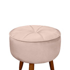 Poltrona Decorativa Ariel Petala E Puff Com Pés De Madeira St