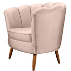 Poltrona Decorativa Ariel Petala E Puff Com Pés De Madeira St