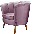 Poltrona Decorativa Ariel Petala E Puff Com Pés De Madeira St