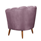 Poltrona Decorativa Ariel Petala E Puff Com Pés De Madeira St