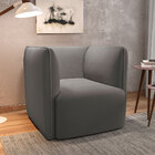 Poltrona Decorativa Asensio Suede Cinza - Gran Belo