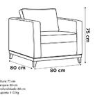 Poltrona Decorativa Aspen 01 Lugar Suede Bege Dmonegatto