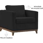 Poltrona Decorativa Aspen 01 Lugar Suede Preto Dmonegatto