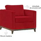 Poltrona Decorativa Aspen 01 Lugar Suede Vermelho Dmonegatto