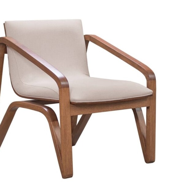 Poltrona Decorativa Aspen Base Madeira Maciça