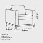 Poltrona Decorativa Aspen Pés De Madeira Veludo Bege Claro Do