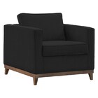 Poltrona Decorativa Aspen Suede Preto - D'monegatto