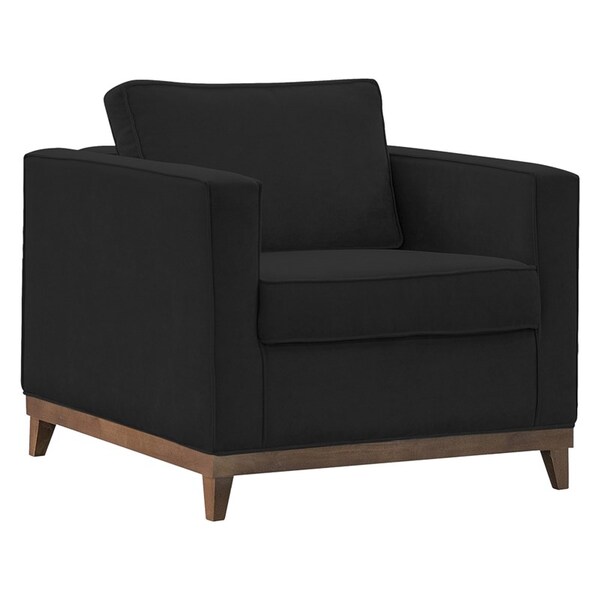 Poltrona Decorativa Aspen Suede Preto - D'monegatto