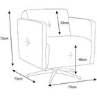 Poltrona Decorativa Astúria Base Giratória Couro Bege G40 - G