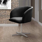 Poltrona Decorativa Atenas Pé Giratória Cromado Facilita Decor