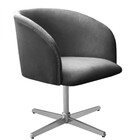 Poltrona Decorativa Atenas Pé Giratória Cromado Facilita Decor
