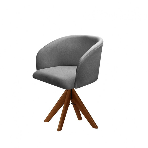 Poltrona Decorativa Atenas Pé Giratório Em Madeira Facilita D