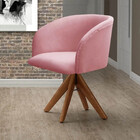 Poltrona Decorativa Atenas Pé Giratório Em Madeira Facilita D