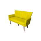 Poltrona Decorativa Aurora Namoradeira Suede Animale Amarelo