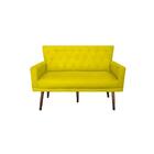 Poltrona Decorativa Aurora Namoradeira Suede Animale Amarelo