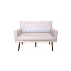 Poltrona Decorativa Aurora Namoradeira Suede Bege