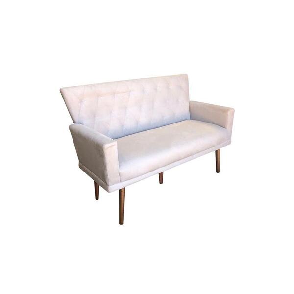 Poltrona Decorativa Aurora Namoradeira Suede Bege