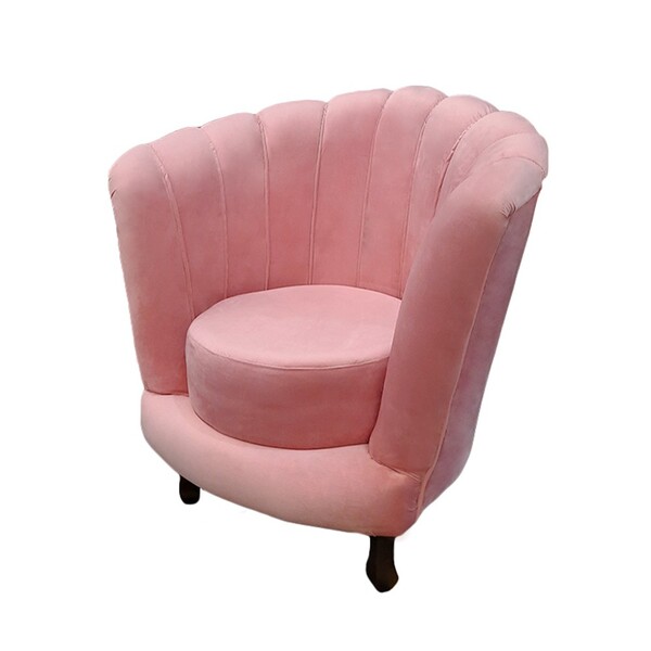 Poltrona Decorativa Aurora Suede Rosa Bebe Dominic Decor Leroy Merlin