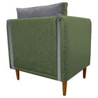 Poltrona Decorativa Aviv Linho Premium  Verde/cinza