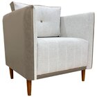 Poltrona Decorativa Aviv Linho Premium Caramelo/bege