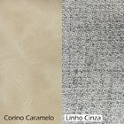 Poltrona Decorativa Aviv Linho Premium Caramelo/cinza
