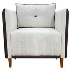 Poltrona Decorativa Aviv Linho Premium Marrom/bege