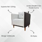 Poltrona Decorativa Aviv Linho Premium Marrom/bege