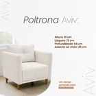 Poltrona Decorativa Aviv Para Sala Escritório Recepção Luxo L