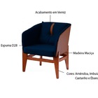 Poltrona Decorativa Azul Em Veludo Sana