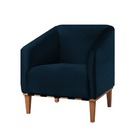 Poltrona Decorativa Azul Em Veludo Wearstler