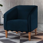 Poltrona Decorativa Azul Em Veludo Wearstler