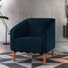 Poltrona Decorativa Azul Em Veludo Wearstler