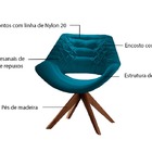 Poltrona Decorativa Azul Esmeralda Em Veludo Cetus