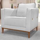 Poltrona Decorativa Balli 1 Lugar Pes Madeira Linho Ezz