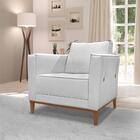 Poltrona Decorativa Balli 1 Lugar Pes Madeira Linho Ezz