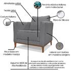 Poltrona Decorativa Balli 1 Lugar Pes Madeira Linho Ezz