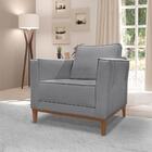 Poltrona Decorativa Balli 1 Lugar Pes Madeira Linho Ezz