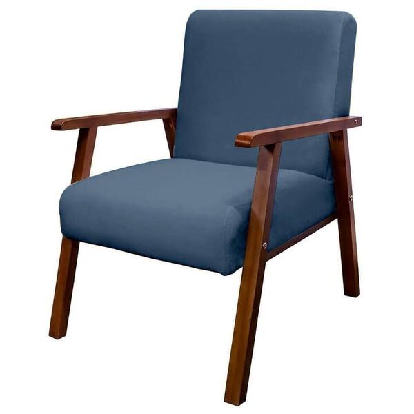 Poltrona Decorativa Bally Quarto De Menina Tecido Azul - Wd D