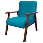 Poltrona Decorativa Bally Veludo Azul Turquesa - Wd Decor