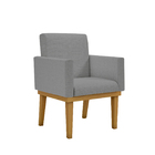 Poltrona Decorativa Base + Reforçada Oferta Tecido Linho Linh