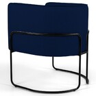 Poltrona Decorativa Base Aço Betina C-304 Veludo Azul Marinho