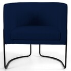 Poltrona Decorativa Base Aço Betina C-304 Veludo Azul Marinho