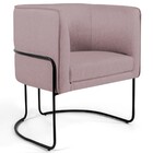 Poltrona Decorativa Base Aço Betina C-305 Veludo Rosê - Domi