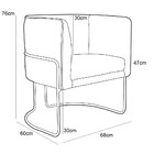 Poltrona Decorativa Base Aço Betina C-305 Veludo Rosê - Domi