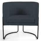 Poltrona Decorativa Base Aço Betina C-465 Linho Chumbo Domi