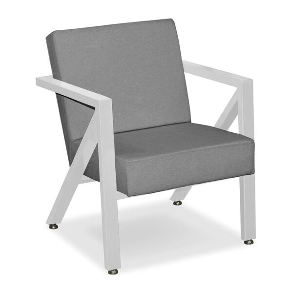 Poltrona Decorativa Base De Ferro Cor Branco Suede Larissa Ci