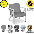 Poltrona Decorativa Base De Ferro Cor Branco Suede Larissa Ci