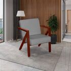 Poltrona Decorativa Base De Ferro Cor Bronze Linho Larissa Ci