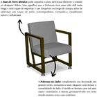 Poltrona Decorativa Base De Ferro Cor Ouro Velho Linho Sarah