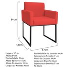 Poltrona Decorativa Base De Ferro Corano Aninha Vermelho/preto